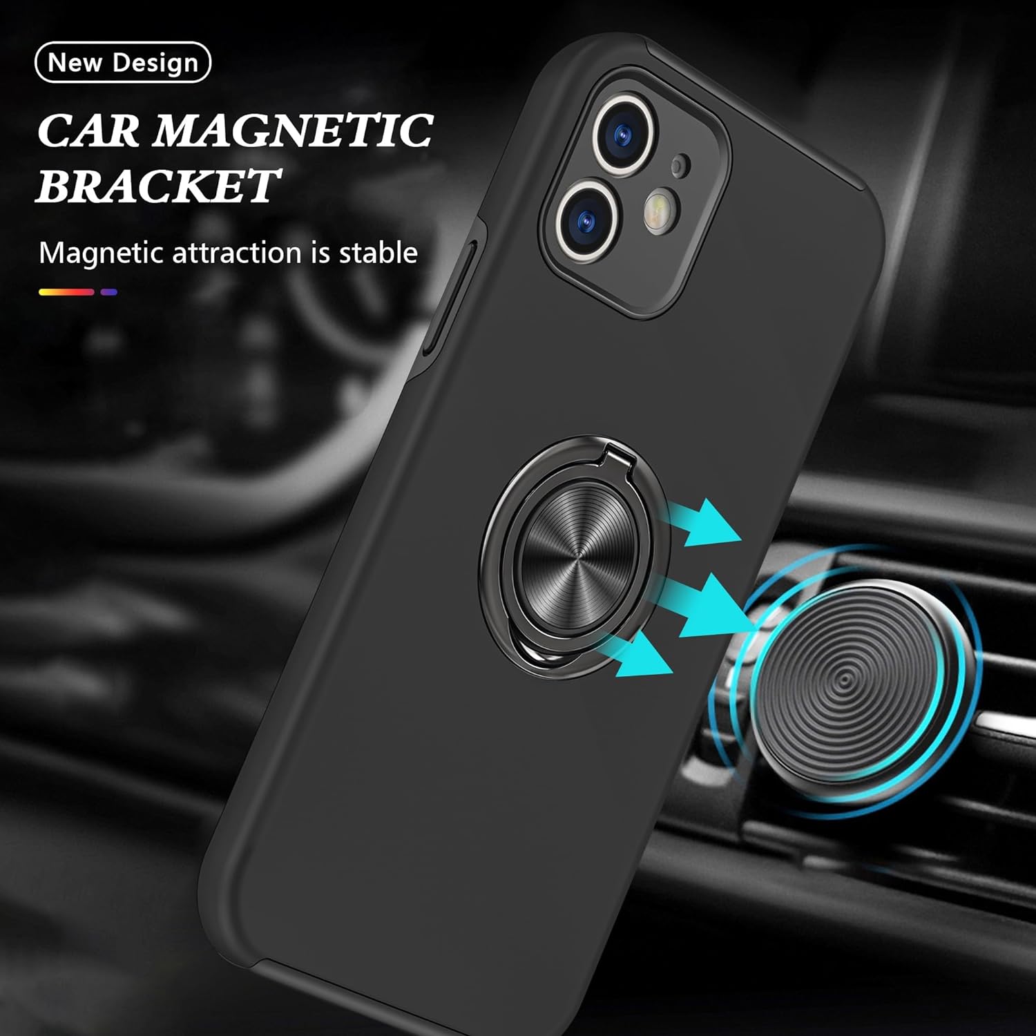 Coque hybride magnétique invisible pour iPhone 12 Mini Coque hybride magnétique invisible pour iPhone 12 Mini